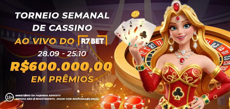 Banner do Torneio Semanal R7 Cassino Ao Vivo